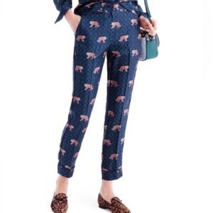 EUC, J. Crew Silk Tiger Print Pants, 10
